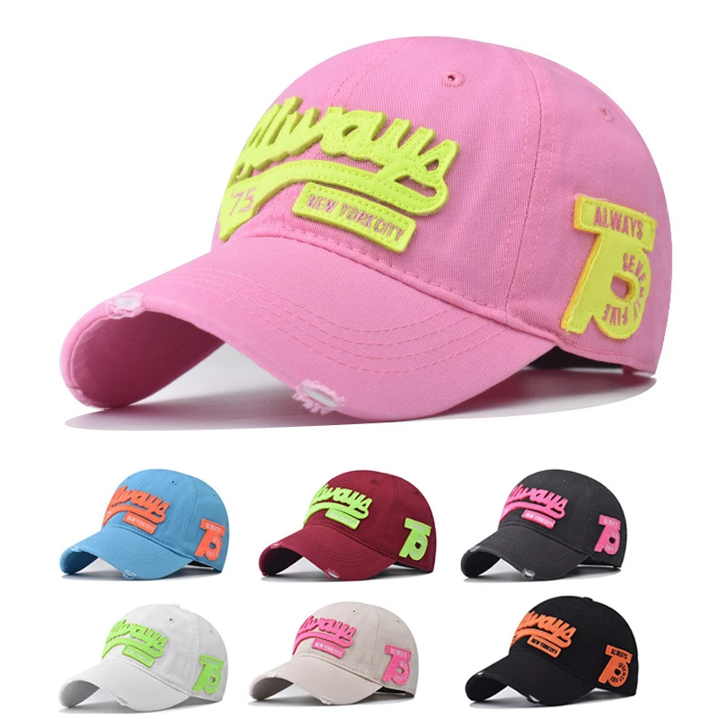 women men baseball cap letters numbers embroidery fresh color spring summer caps unisex