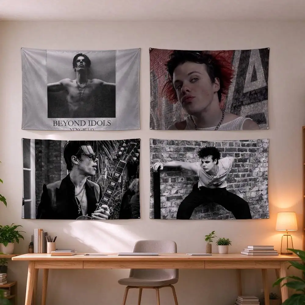 Singer Yungblud idols  Flags Wall Hanging Tapestry Outdoor Garage Room Decorative flag Background Blanket
