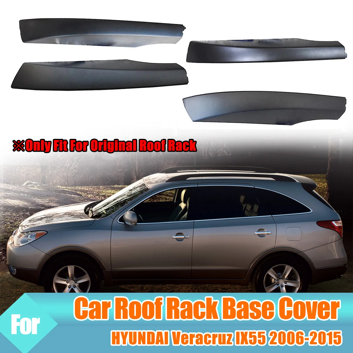 

Roof Rack Cover For HYUNDAI Veracruz IX55 2006-2015 Front Rear LH RH Roof Luggage Bar Rail End Shell Plasitc Cover Replacement