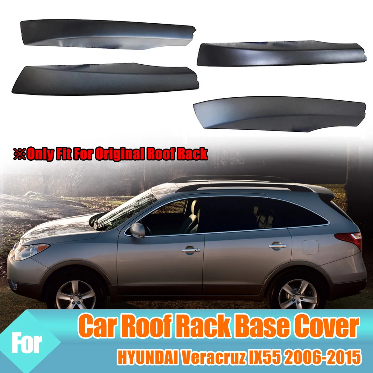 Roof Rack Cover For HYUNDAI Veracruz IX55 2006-2015 Front Rear LH RH Roof Luggage Bar Rail End Shell Plasitc Cover Replacement