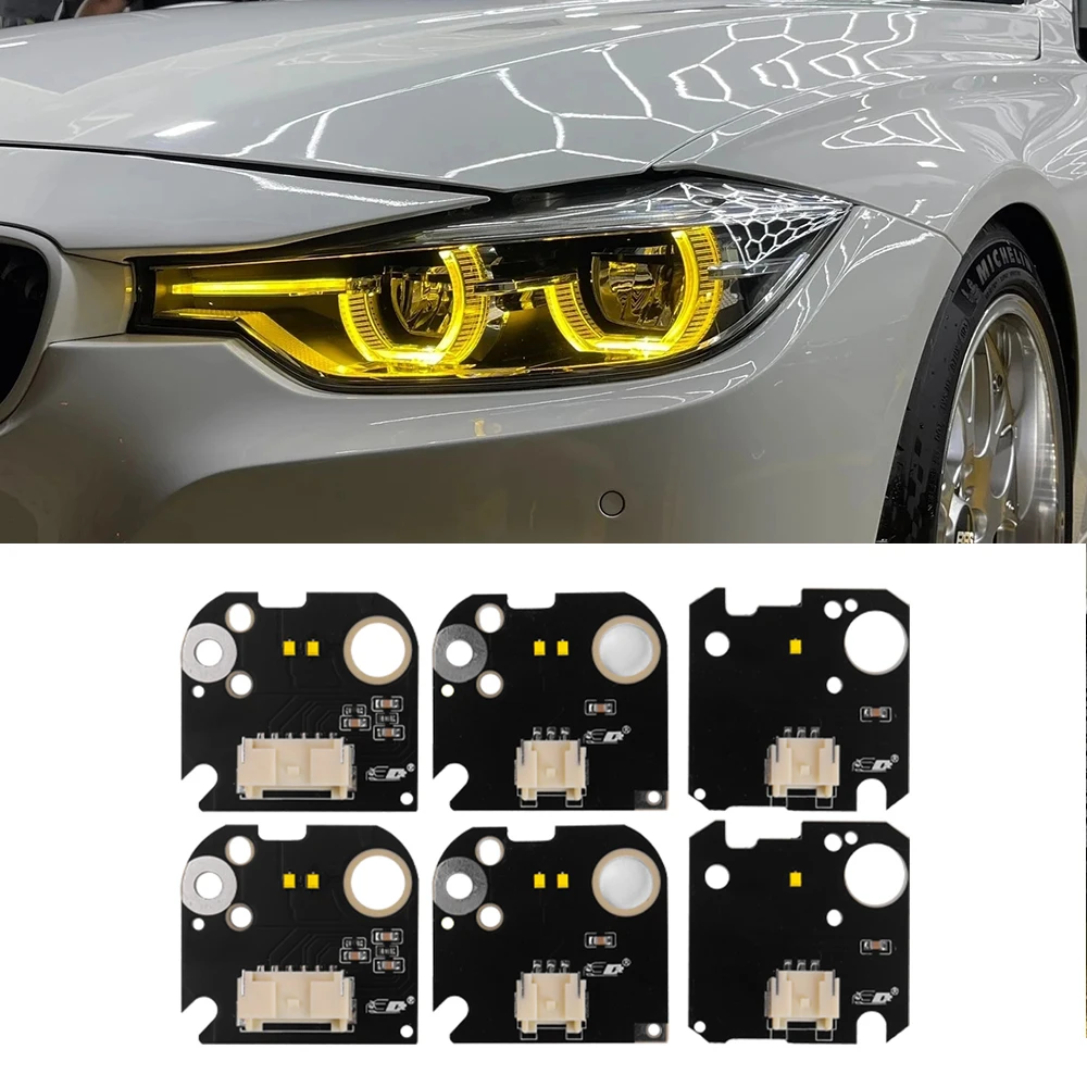 

Дневные ходовые огни с желтыми ангельскими глазами 63117419610 63117419615 для BMW 3 серии F30 F31 LCI 2016-2019, автомобильные светодиодные фары DRL