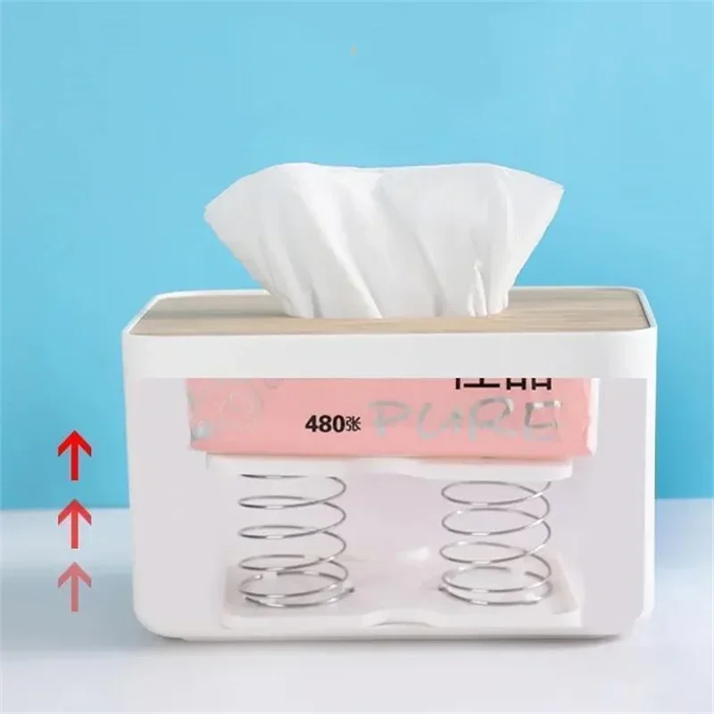 Tissue Dispenser Spring Support Automatic Lifting Spring Loaded Tissue Holder Easy Pick Up Tissue Container Suit for 90% Box