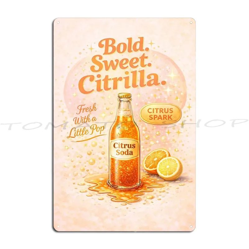 Pastel Orange Spark Metal Plaque Decoration Party Garage Printing Tin Sign Poster