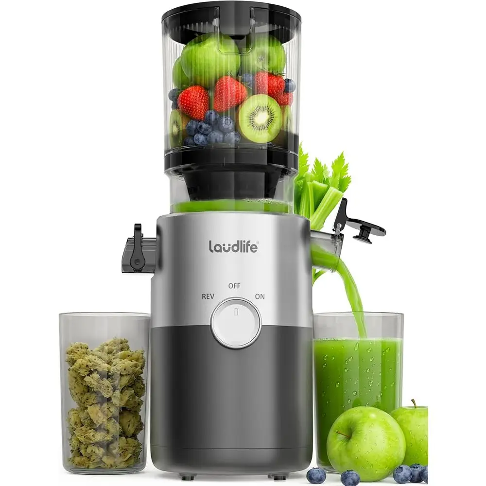 

Широкогорлая соковыжималка с функцией медленного отжима, 5.4, ультратихая (35 дБ), легко моется, подходит для кейла и шпината, без BPA, для целых фруктов и овощей