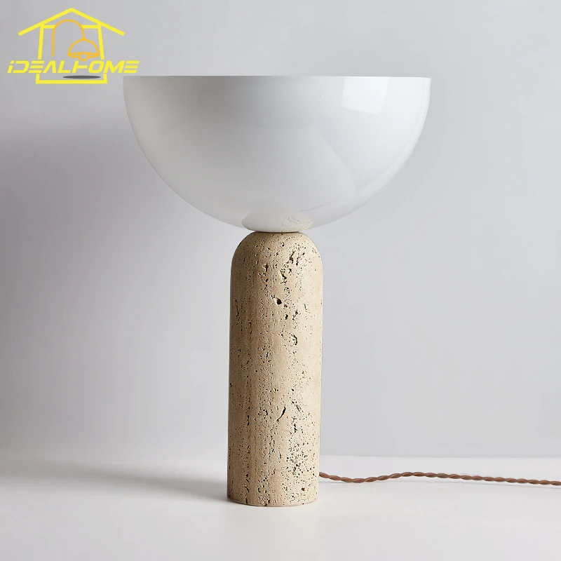 Imagem -02 - Wabi-sabi-yellow Cave Stone Table Lamp Luzes de Mesa de Mármore Retro para Sala Quarto e Cozinha Vento Creme Japonês Led E27