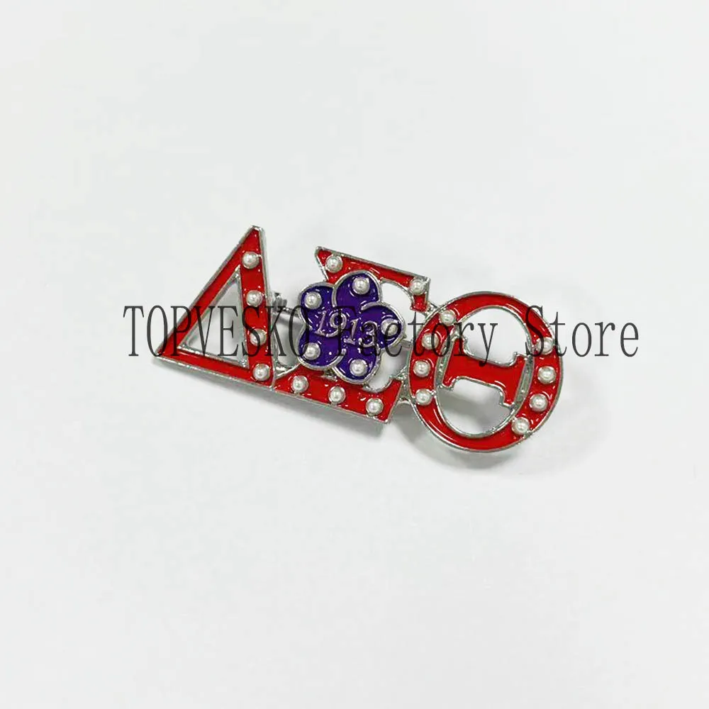 Violet Greek letter brooch