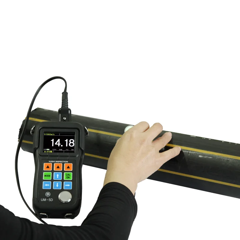 yushi um-5 color ab scan portable digital rubber pipe ultrasonic thickness measuring device