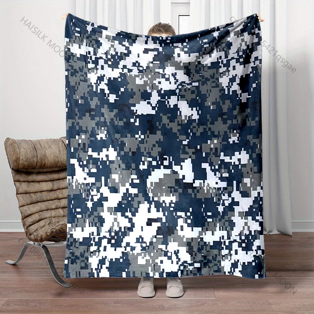 Digital camouflage pattern pattern Blanket Flannel Material Soft Warm for All Seasons, Home Outdoor Camping Picnics RV