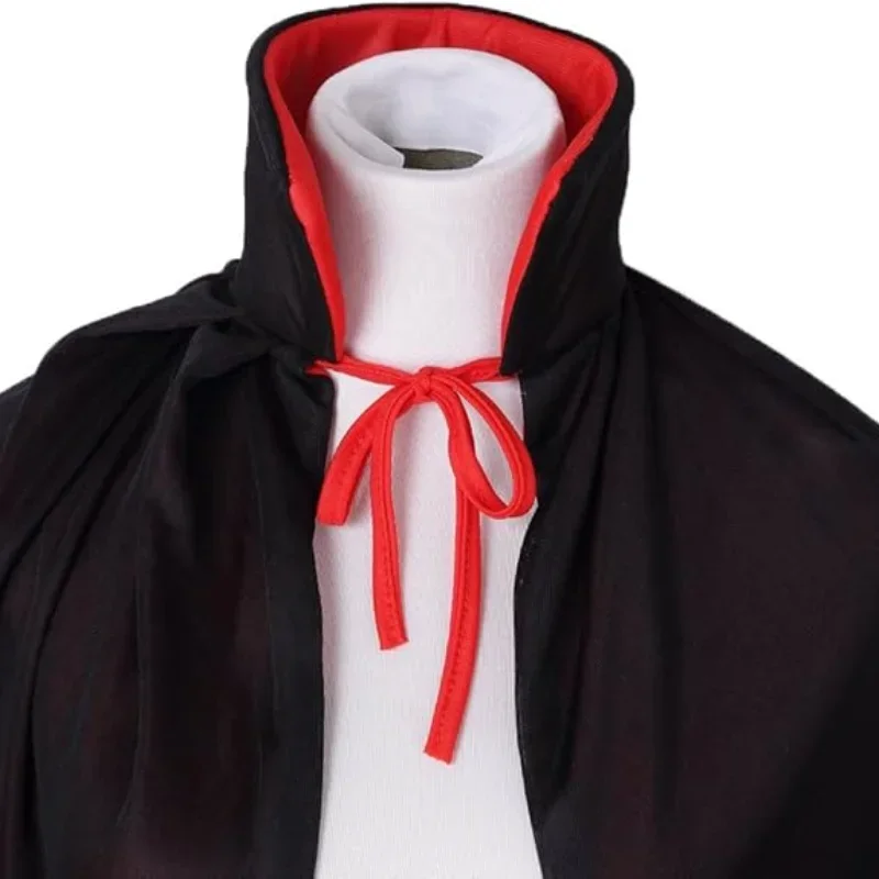 2024 Halloween rosso e nero Double sided Cape con cappuccio Costume medievale strega vampiro Halloween Cosplay Costume Cape donna uomo