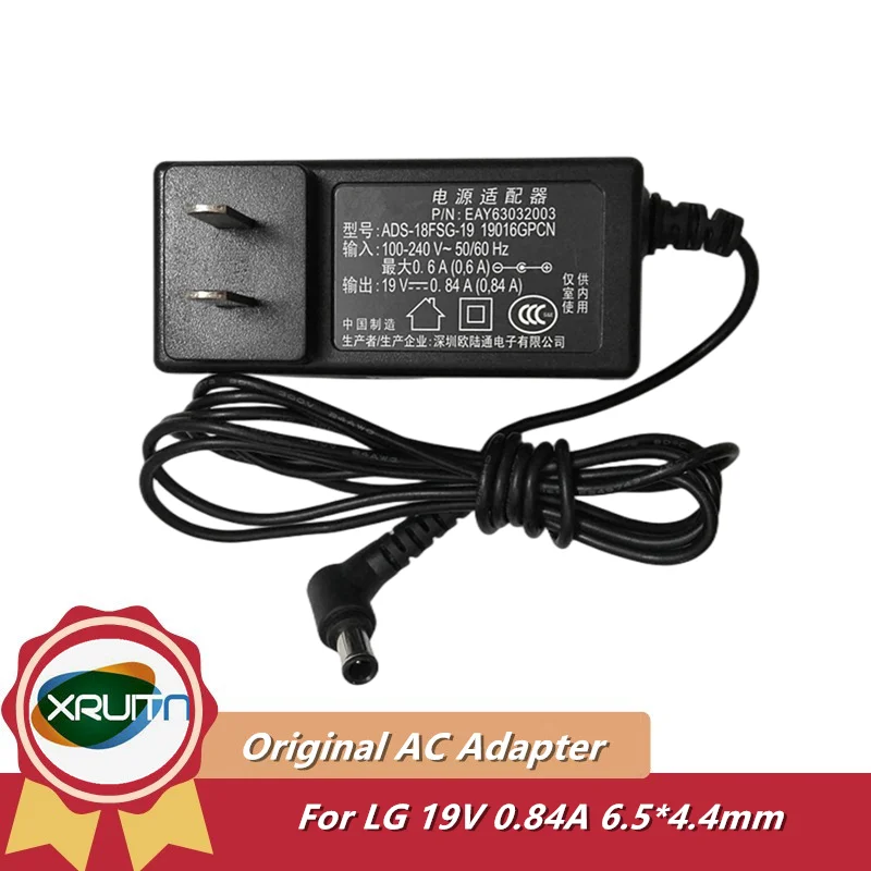 

19V 0.84A Original AC Adapter Charger For LG 19M37A 20MP37A 20M38A LCD Monitor Power Supply ADS-25FSF-19 19016EPCN EAY63032021