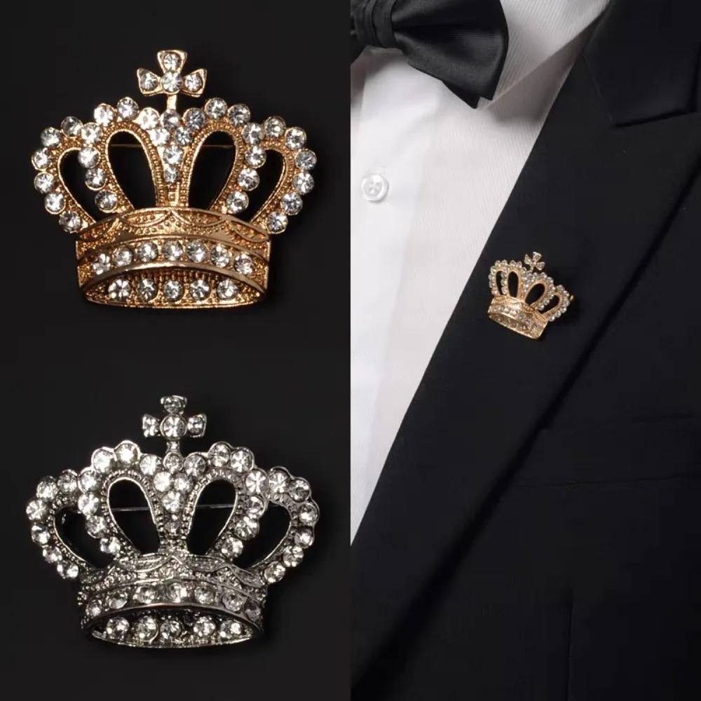 Elegant Luxurious Cross Crown Brooch For Couple Exquisite Shining Mini Imperial…