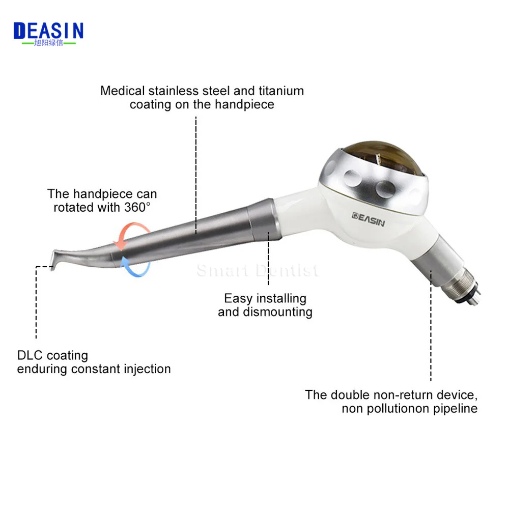 Klinika stomatologiczna maszyna do piaskowania wedrózgowy System polerowania powietrza wewnętrzna rozpylona woda do wybielania zębów 4 otwory