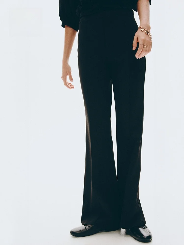 Taille haute confortable banlieue pantalons décontractés femmes Faion Bell Bot pantalon automne Collection H & M dames Premium