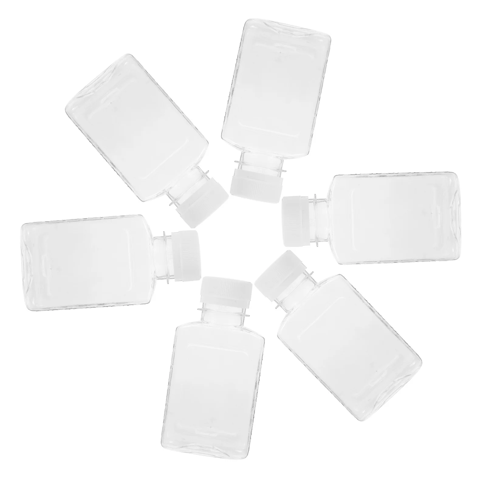 

6Pcs Transparent Plastic Beverage Bottles 100Ml Reusable Compact Juice Containers for Fridge Milk Smoothie Use