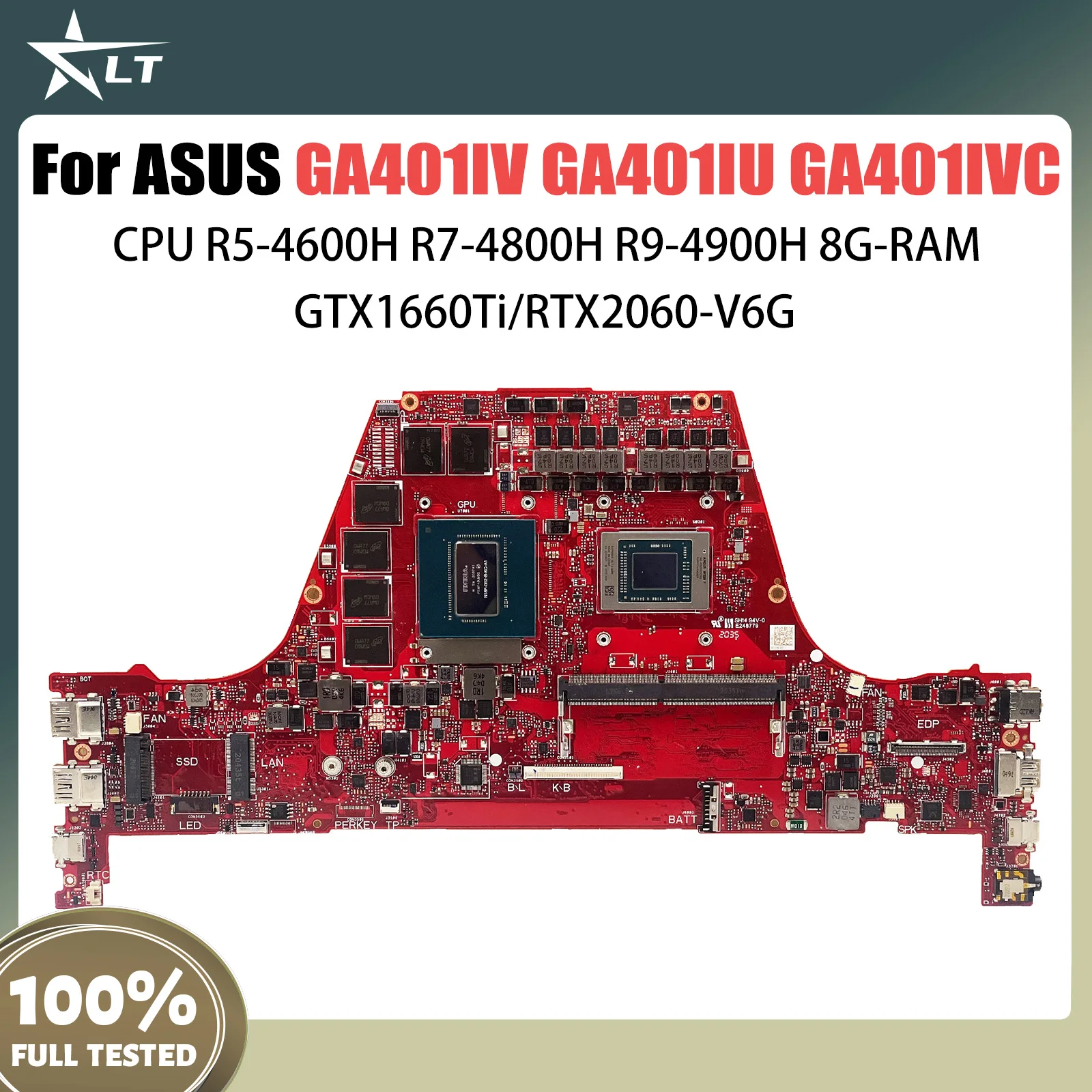 GA401I Mainboard untuk ASUS ROG Zephyrus G14 GA401IV GA401IU GA401IVC Motherboard Laptop CPU dengan R5 R7 R9 GTX1660Ti/V6G