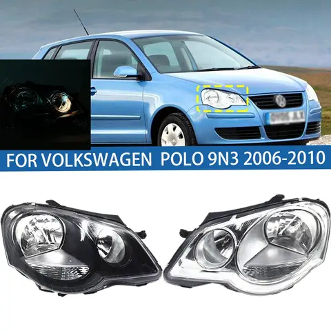 Left or Right Side For VOLKSWAGEN VW POLO 9N3 2006-2010 Front Bumper Head Light Headlamp Driving Headlight Turn Signal Light