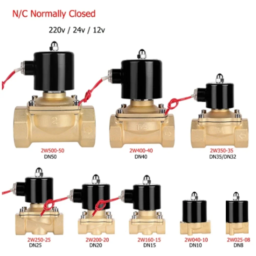 12V 24V 220V Solenoid Valve Electric Solenoid Valve Brass Material Corrosion-resistant Easily Replaceable IP65 Rating