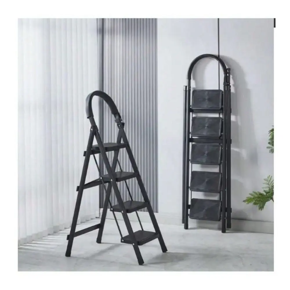 

3 4 5 Level Portable Folding Ladder, With A LoadBearing Capacity Of 500 Pounds, A Durable Plastic Folding Ladder Equipped With