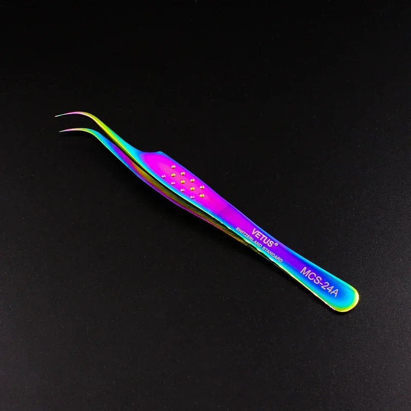 VETUS Tweezers Original MCS Series New Style Colorful Eyelash Tweezers Super Fine Closure Tip Tweezers for Build 3D 6D Eyelash