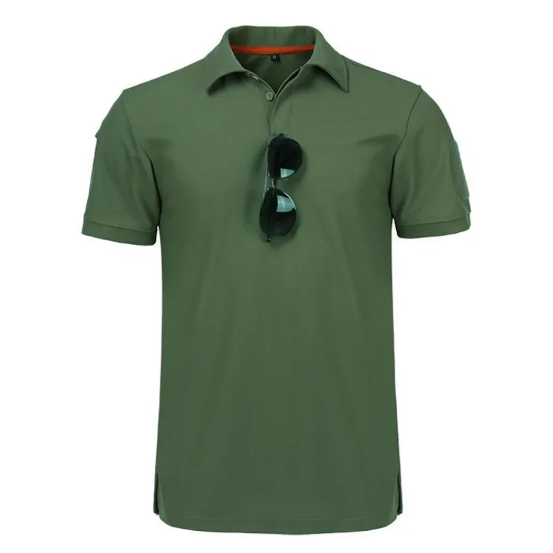 Summer Short Sleeve Polo Shirt Military Tactical T-shirt Men Quick Dry Outdoor Army Special Forces Physical Fitness Clothing