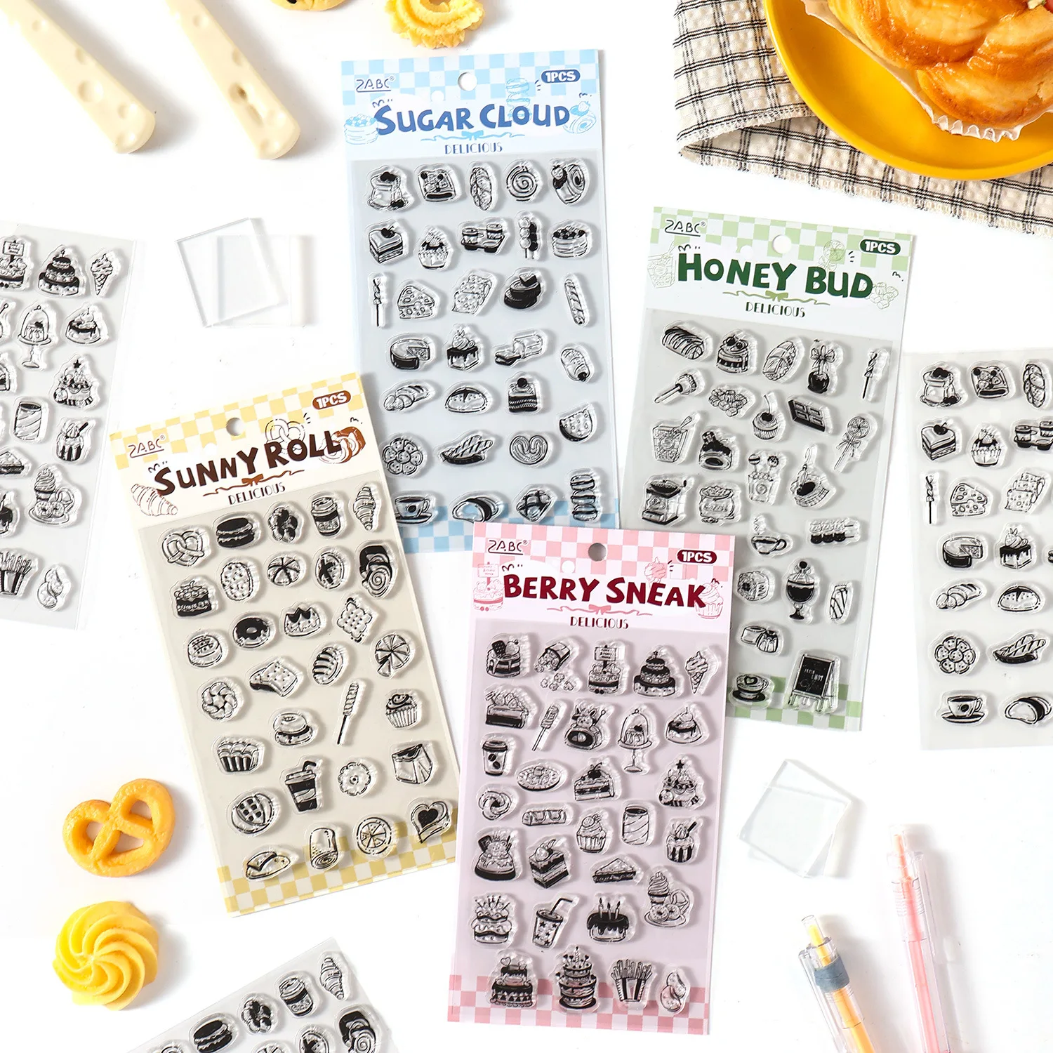 Slow Bake Time Series Vintage Cake Bread Landscape Transparent Silicone Stamp Creative DIY Journal Material Collage Stationery