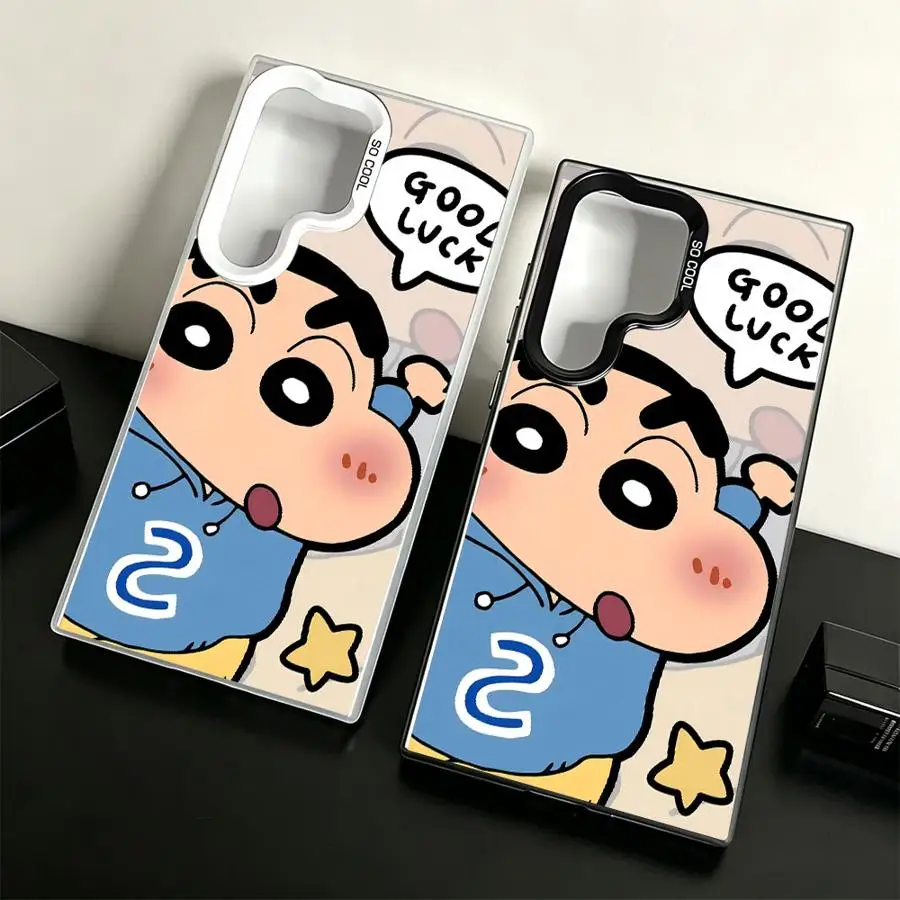 Case for Samsung Galaxy S26 S20 Plus S23 Ultra S21 S23 S24 FE S22 Note 20 Ultra S25 Edge Phone Cover Cartoon Cute S-Shin C-Chans