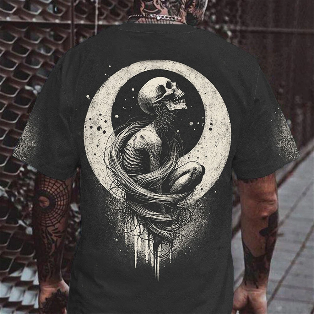 Summer Funny Skeleton grim Reaper 3D Print T-Shirts Streetwear Men Horror Fashion Harajuku Casual Oversized T Shirt  Tops Clothi