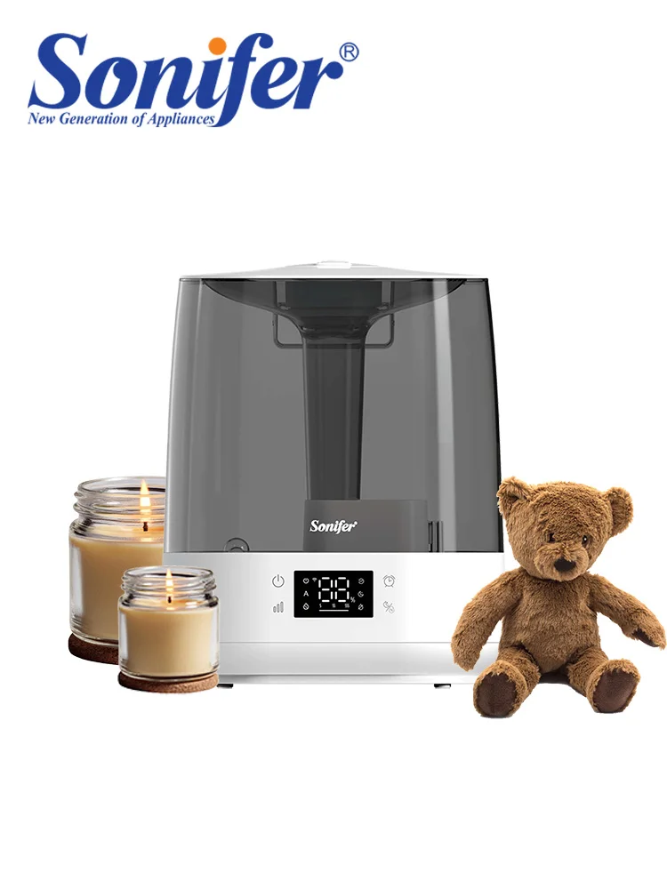 

Sonifer 6L Ultrasonic Humidifier SF-6531, Cool Mist for Large Room, Humidistat, Aroma Diffuser, Digital Display, Timer, Quiet