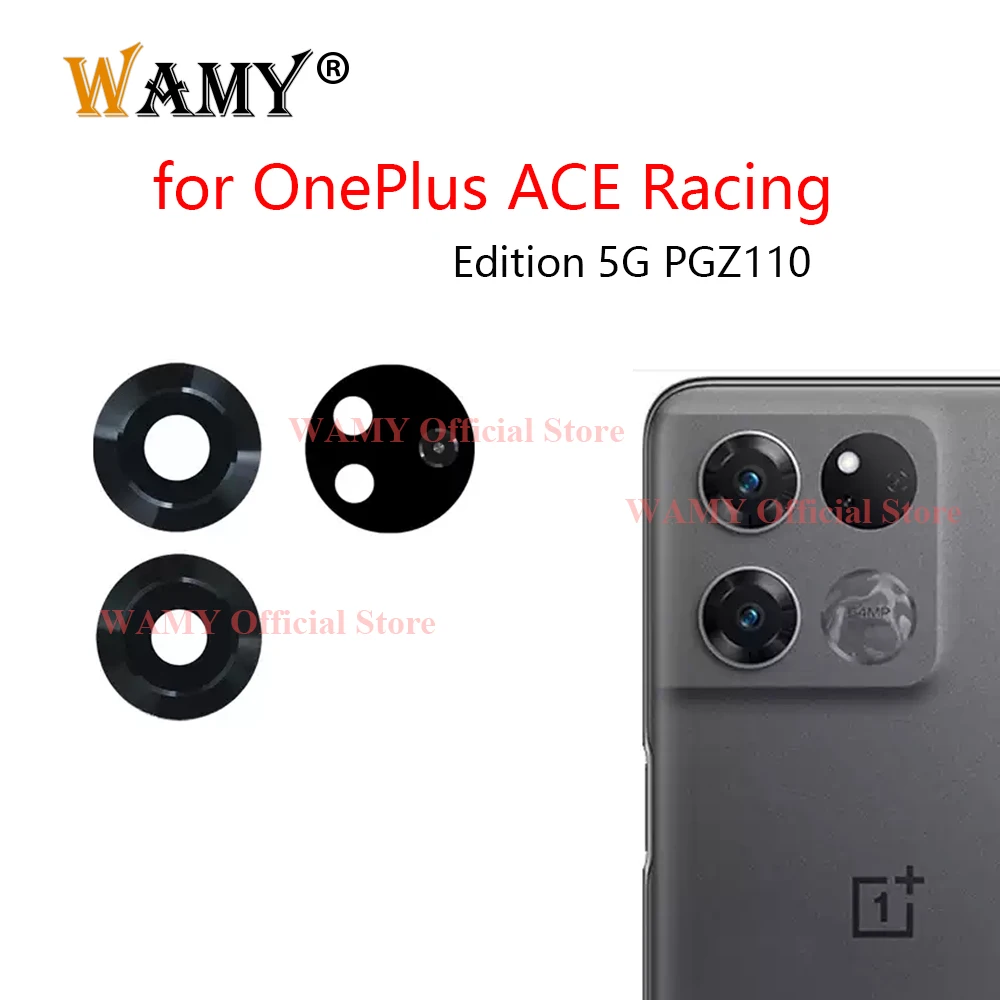 WAMY Rear Back Camera Glass Lens Replacement for OnePlus Ace Racing Edition 5G PGZ110 with Adhesive Sticker