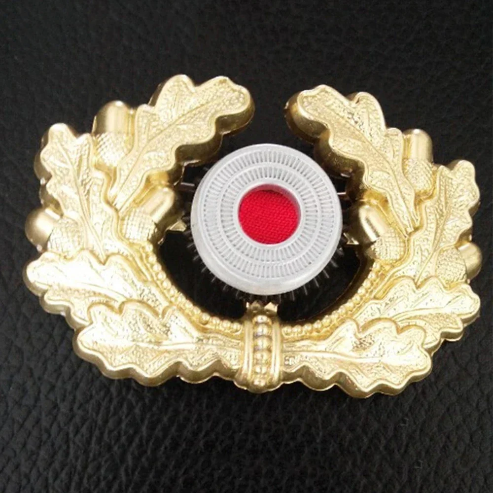 GERMAN BADGE ARMY PANZER COCKADE WREATH VISOR CAP METALPIN GOLD