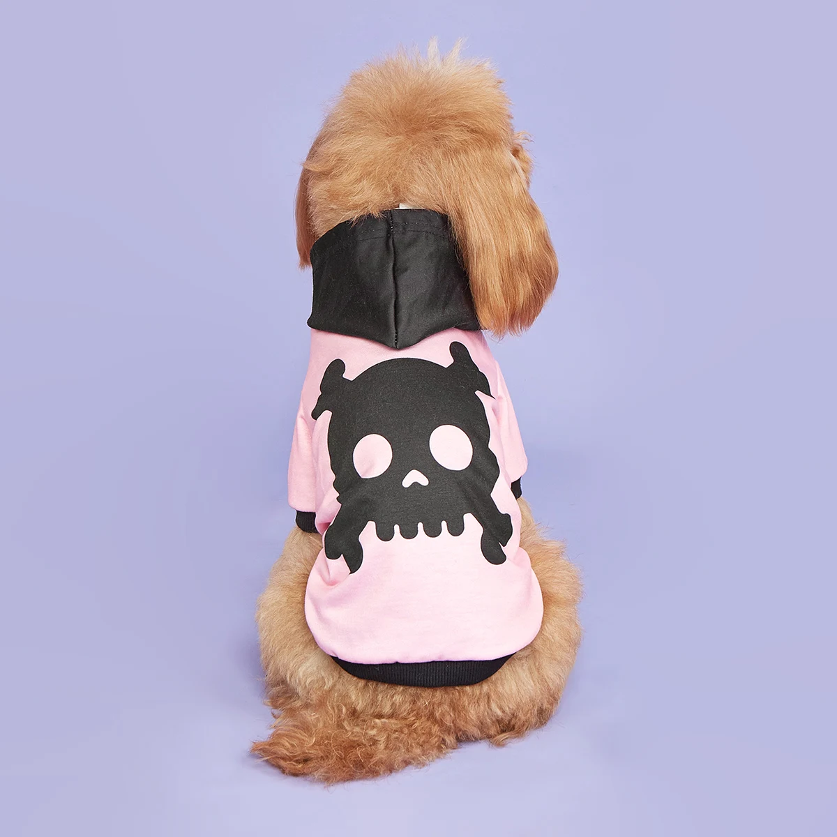 Hund Hoodie Halloween rosa Hemden Kleidung Hund Hund niedlichen Schädel und Knochen Muster Hund Kleidung Hund Sweatshirts Kleidung Haustier Turtlene