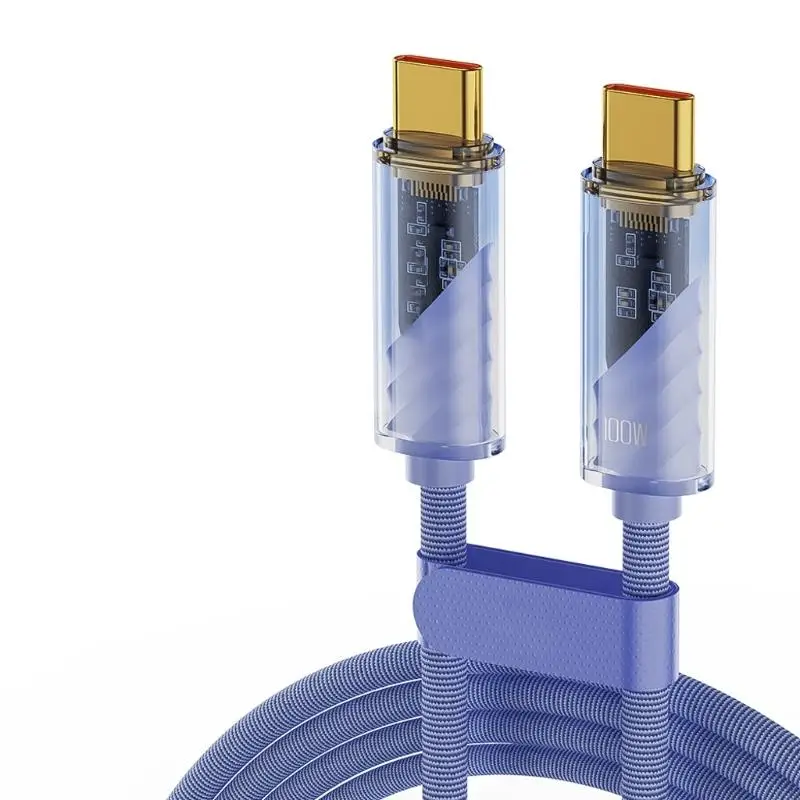 E1PF Clear Housing Charging Cable with 100W Fast Power and E-Marker for Everyday