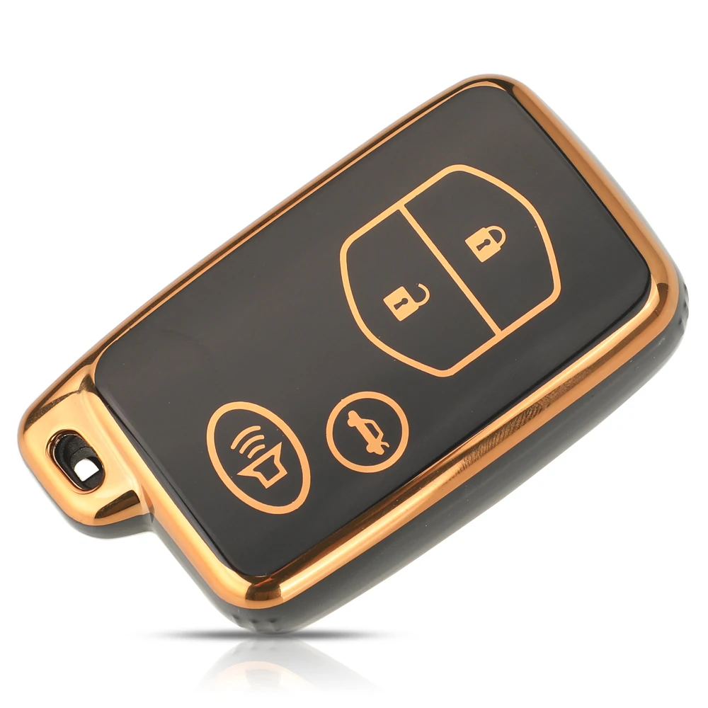Jingyuqin-حافظة tpu لينة لمفتاح السيارة ، 4 btn ، لتويوتا rav4 ، هايلاندر ، كامري ، أفالون ، بريوس ، ألفا ، أكوا ، لاند كروزر ، أوريس #3