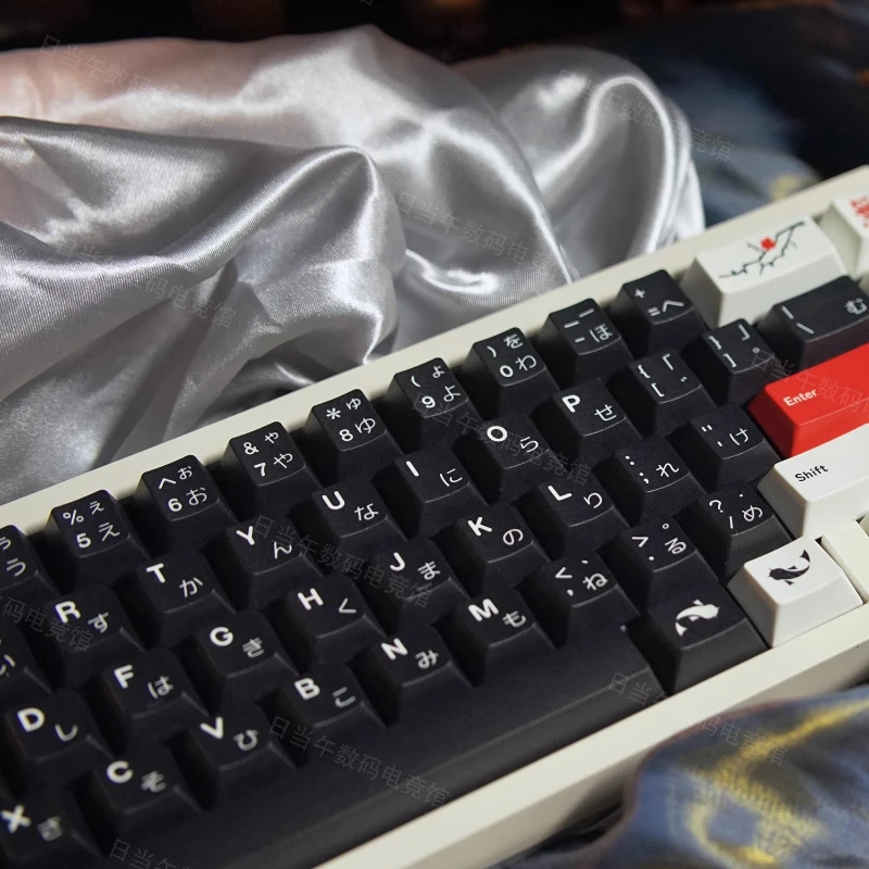 GMK Sumi Ink Painted Cherry Keycaps Custom PBT Jsublimation Apanese Point Key Caps Negro Dorado for Gamers DIY Original Design