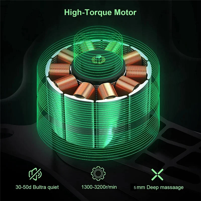 AA20-For Body Back Arm Sports Fitness Massage Gun 8 Head Electric Deep Tissue Facial Relaxing Machine For Body Back Arm Muscles