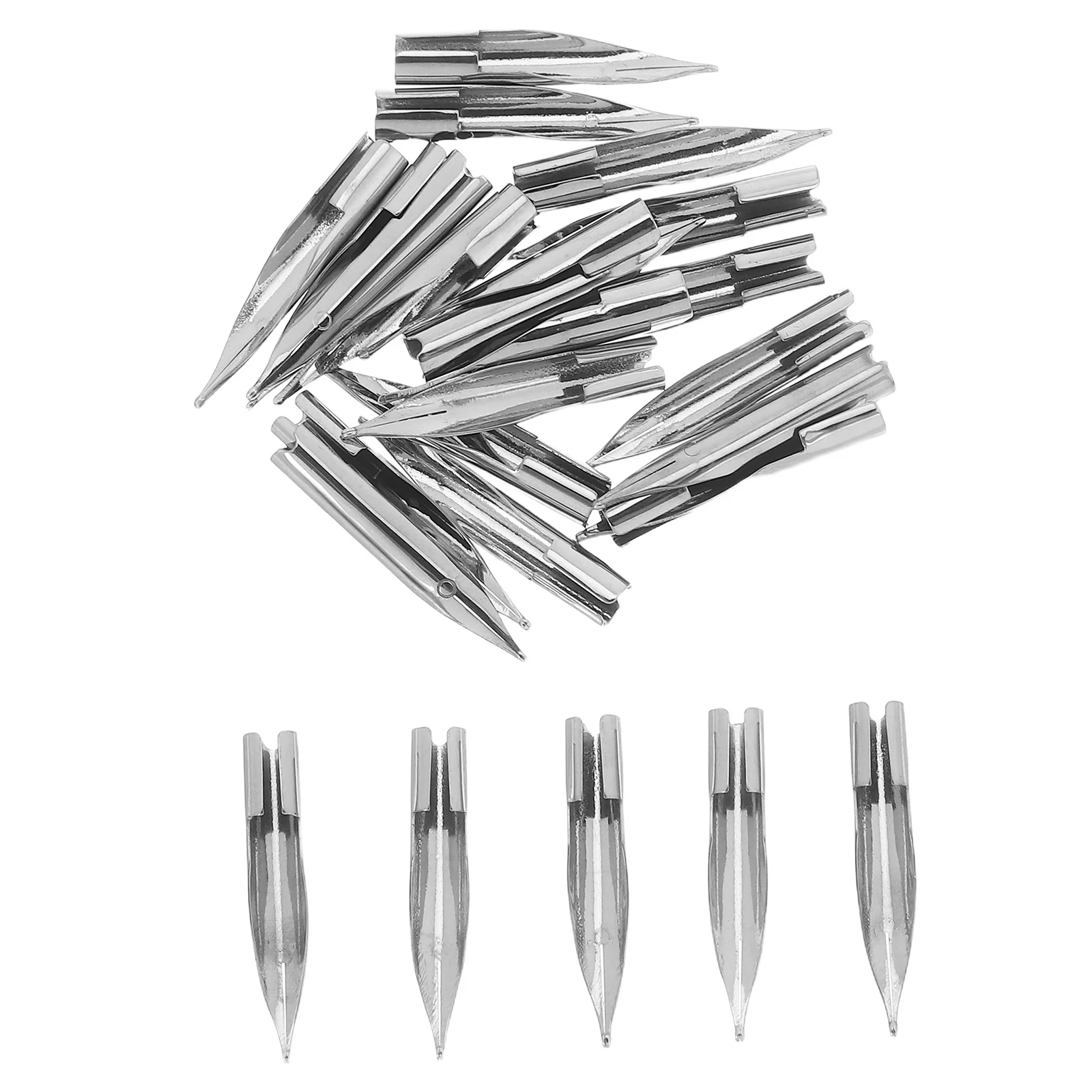 

25pcs Steel Fountain Pen Nibs 0.38Mm Replacement Tips Smooth Writing Durable For Office School Drawing Calligraphy Replacement