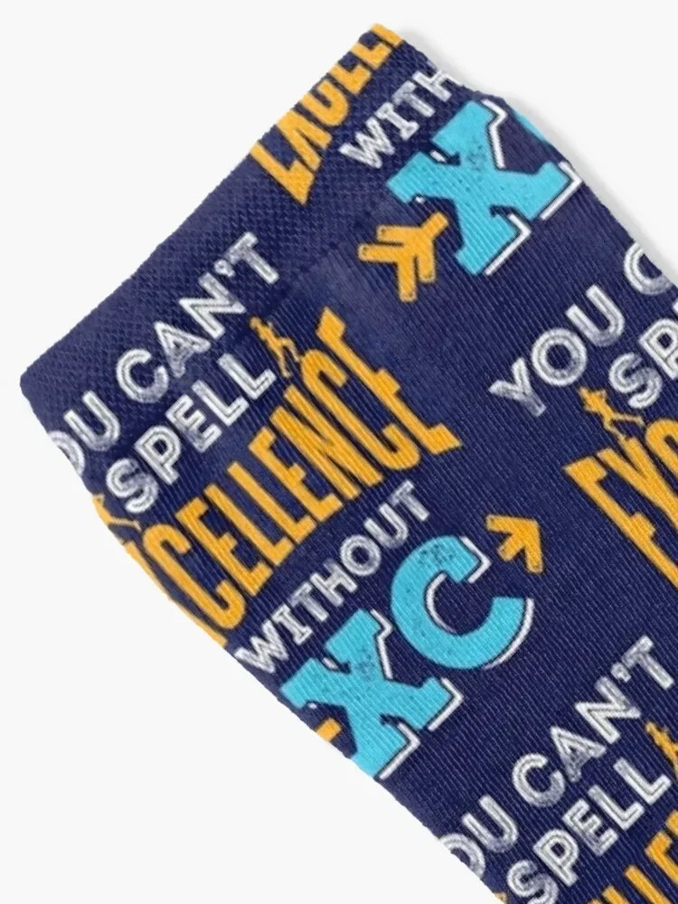 You Can't Spell Excellence Without XC Cross Country Running Socks funny gift winter set Socks Men's Women's