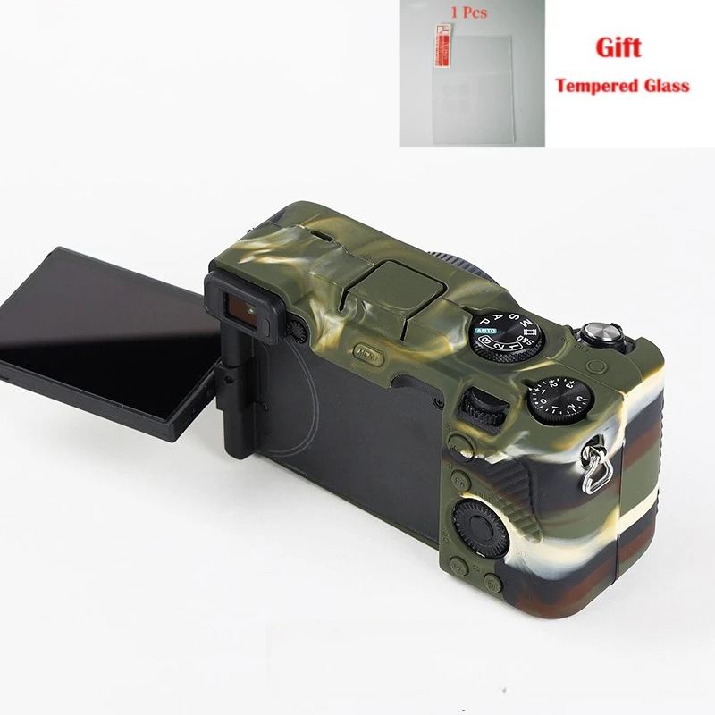 

Mirrorless Camera Bag Silicone Case Armor Skin Body Cover, Protective Cover , For Sony Alpha 7c ILCE7C A7C + Free Tempered Film