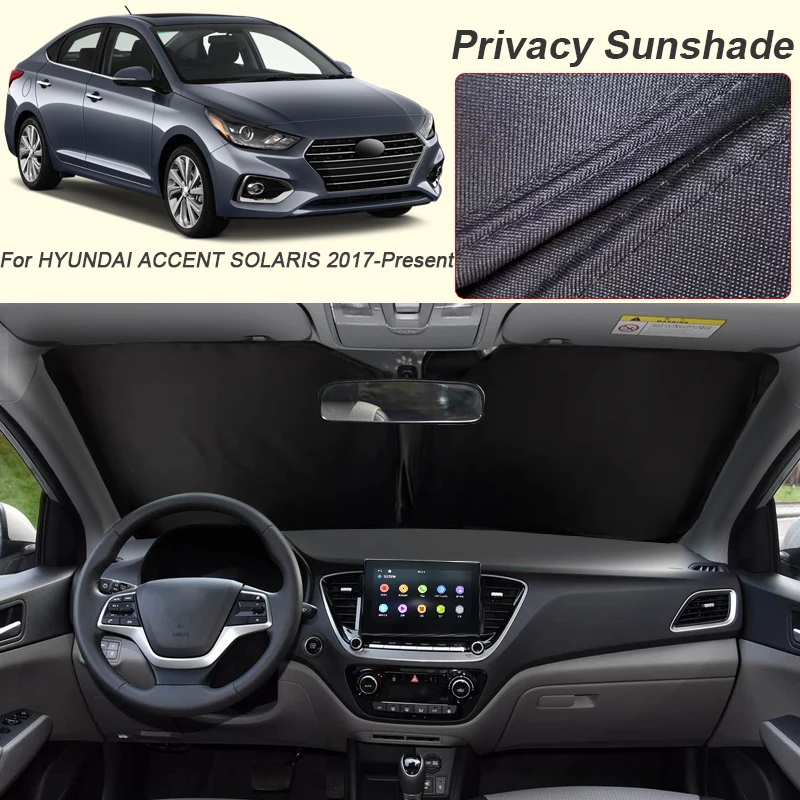 

Автомобильный солнцезащитный козырек для черного окна для Hyundai ACCENT SOLARIS 2017-2026, анти-УФ-изоляция, защитная крышка, аксессуар для интерьера