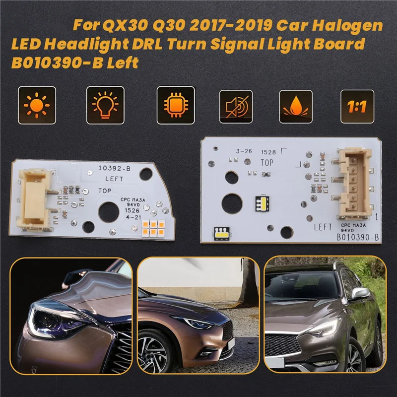 

A58X-для Infiniti QX30 Q30 2017-2019, автомобильная галогенная светодиодная фара DRL, плата указателя поворота