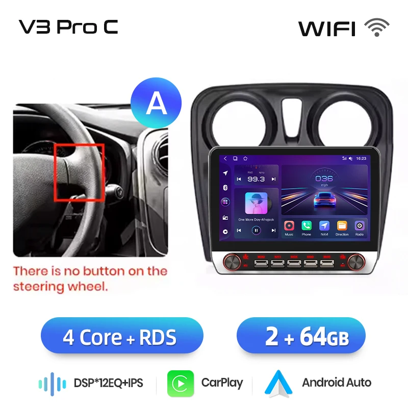 Junsun 13.1″ QLED draadloze CarPlay Android Auto autoradio voor Renault Logan 2 Sandero 2 2014-2019 intelligente systemen DSP SWC