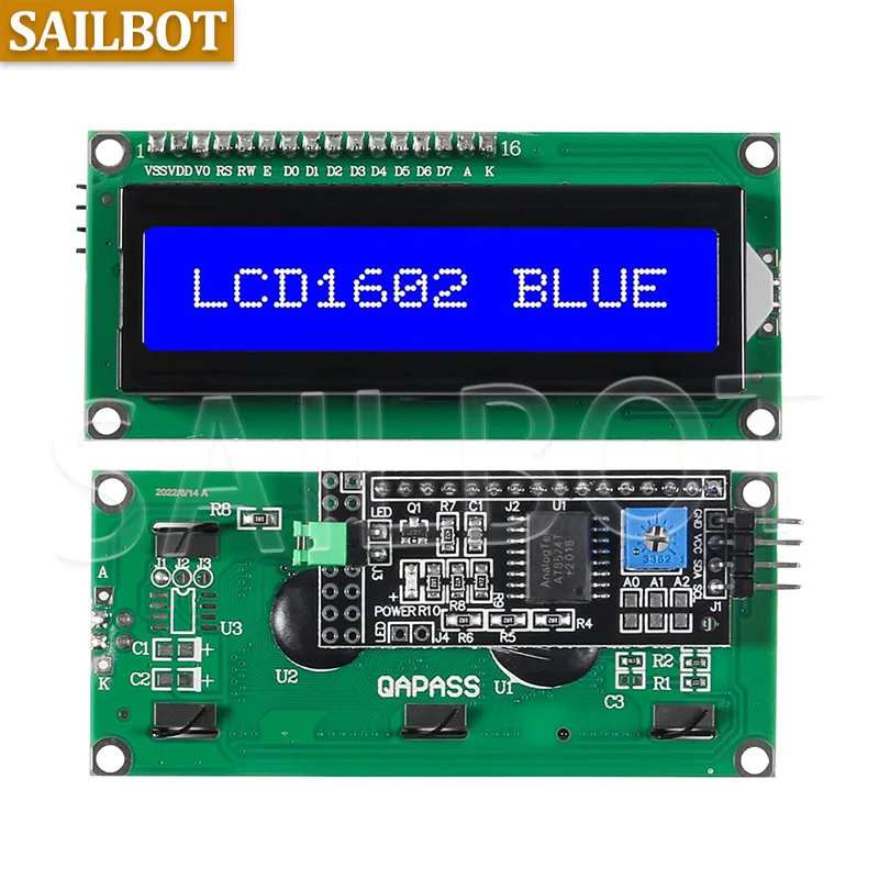 LCD1602 I2C LCD Module Blue / Yellow Green Screen 16x2 Character LCD Display 5V PCF8574 PCF8574T IIC Adapter Llate for Arduino