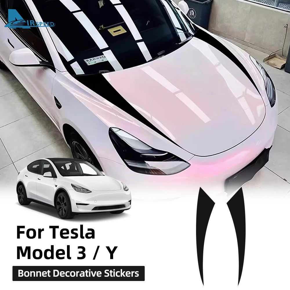 

Car Hood Bonnet Decoration Stickers Trim Strips For Tesla Model Y 2020 2021 2022-2024 Model 3 2019-2023 Accessories