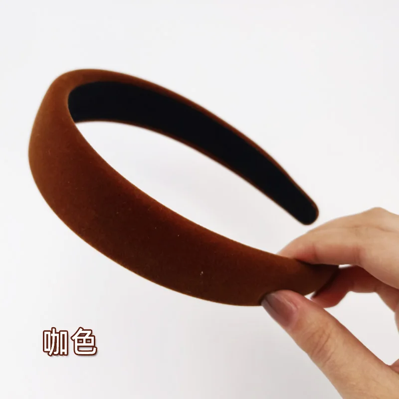 3/3,5 cm Winter Dicke Stirnbänder für Frauen Samt Schwamm Haarband Mädchen Breite Haar Lünette Elastizität Gepolsterte Kopfbedeckung haar Zubehör – Detail 9