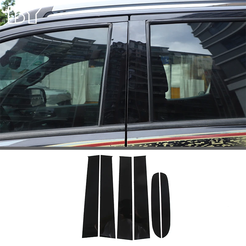 

6Pcs Car Window Pillar Posts Cover Trim For Ford Ranger Wildtrak T7 T8 2015-2021 Center BC column stickers Accessories