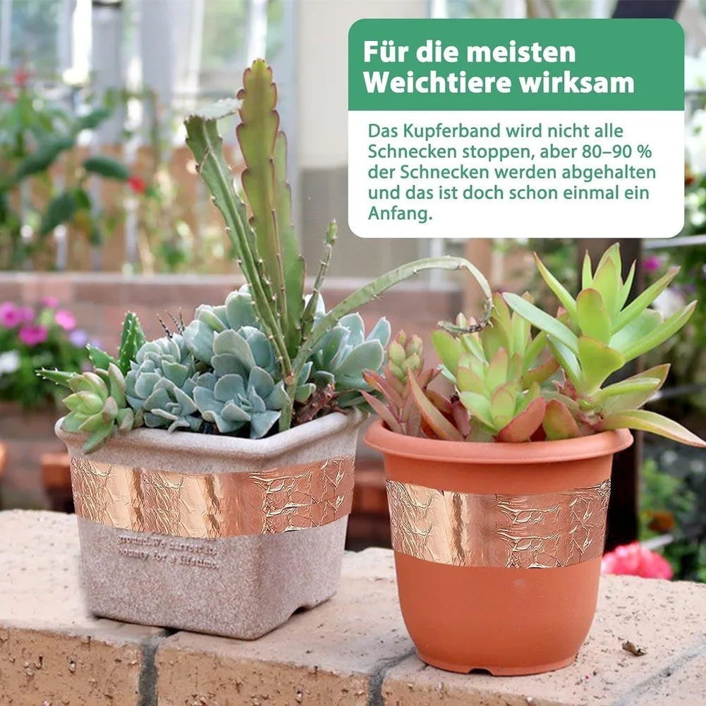 Snail Deterring Copper Tape for Sustainable Gardening Practices on Indoor Outdoor Containers Raised Beds and Borders