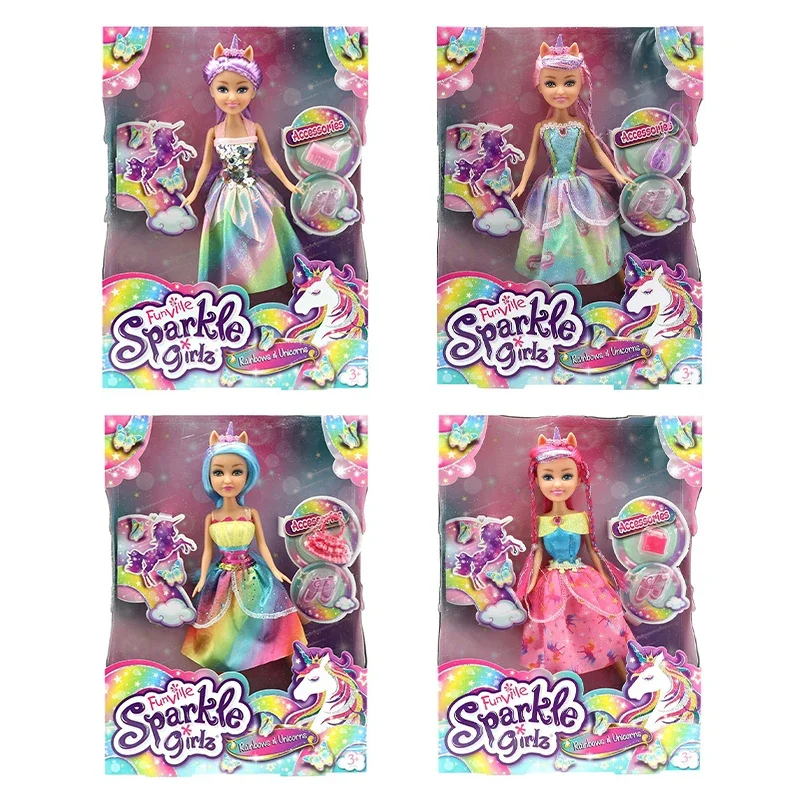 

ZURU Sparkle Girlz Rainbows Unicorns Princess Doll Deluxe Set Cute and Fashionable Doll Girls Dress Up Collectible Doll Toys