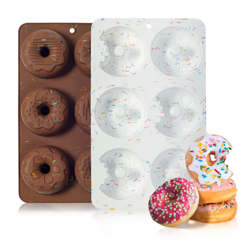 

6-Cavity Silicone Donut Mold Non-Stick Doughnut Bagels Baking Pan Chocolate Desserts Pastry Mould Kitchen Accessories