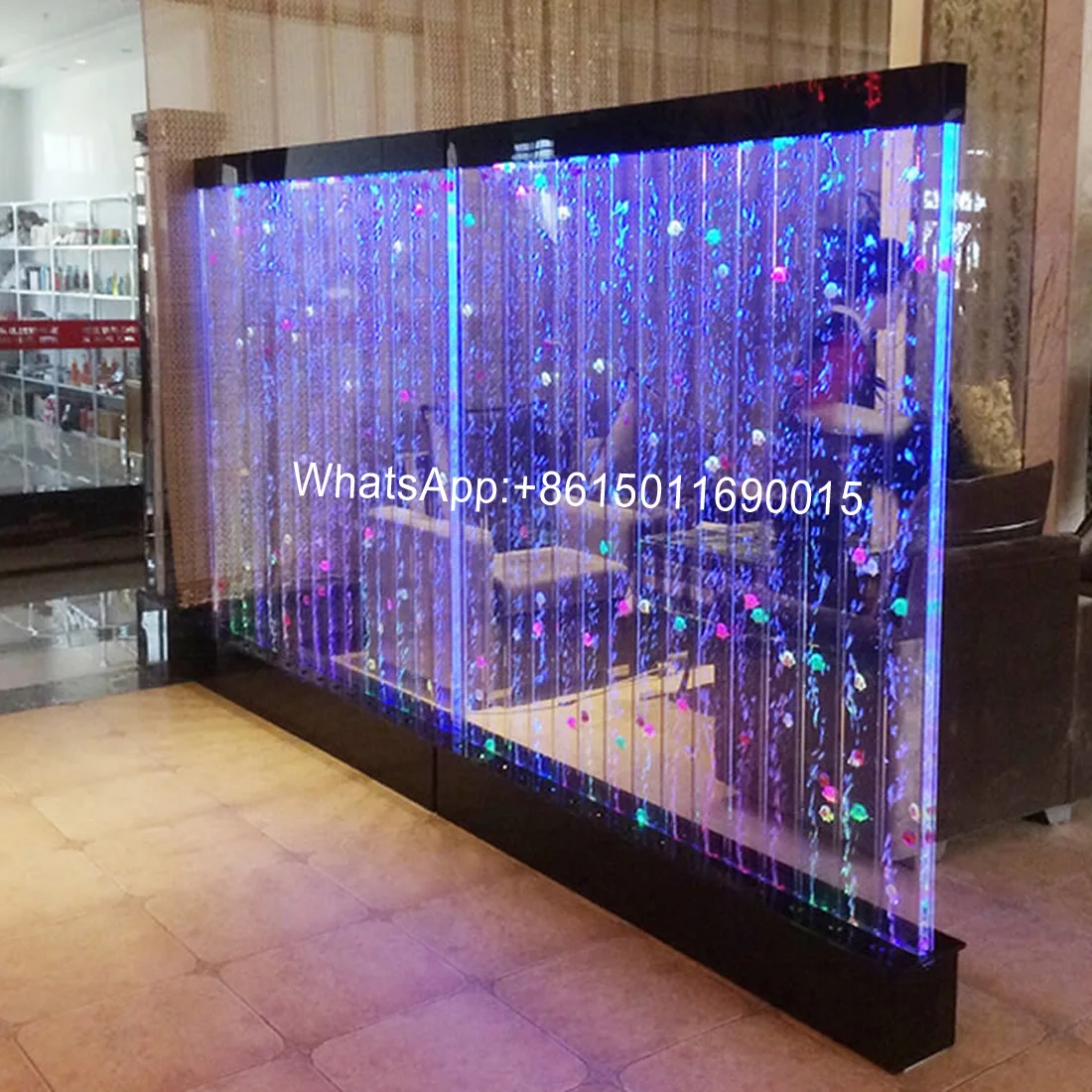 Water dance bubble screen wall porch partition creative water curtain wall flowing water decoration colorful water curtain