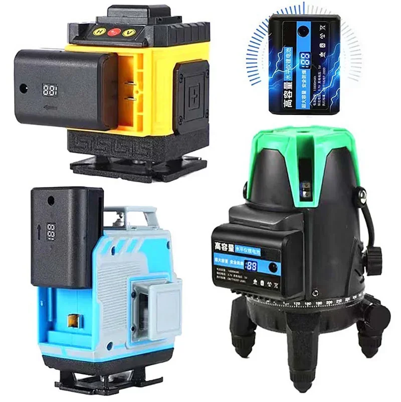 13800mah infrared laser level rechargeable lithium battery for 2-wire / 3-wire / 5-wire / 12 wire push universal digital battery